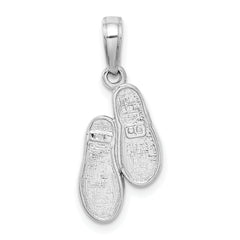 14k  3D White Gold Flip Flops Pendant