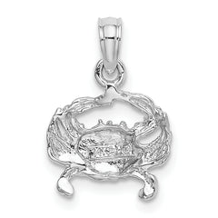 14K White Gold Blue Crab Charm