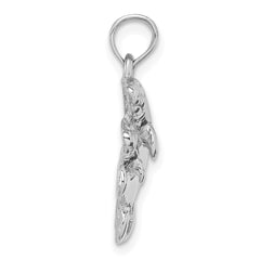 14K White Gold Double Manatee Pendant