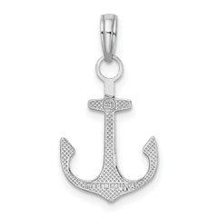 14K White Gold 2-D Polished Anchor Charm