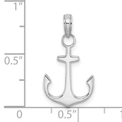 14K White Gold 2-D Polished Anchor Charm