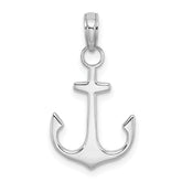 14K White Gold 2-D Polished Anchor Charm