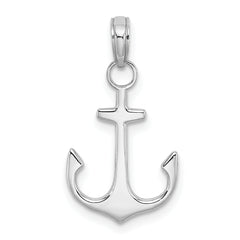14K White Gold 2-D Polished Anchor Charm