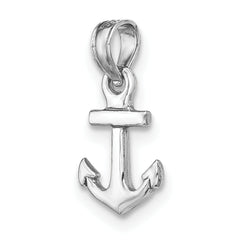 14k White Gold Mini Anchor Pendant