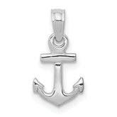 14k White Gold Mini Anchor Pendant