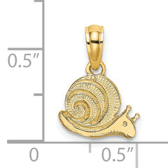 14k Textured Mini Snail Charm