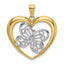 14k and White Rhodium Butterfly in Heart Charm