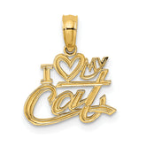 14k I HEART MY CAT Charm