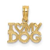 14k I HEART MY DOG Charm