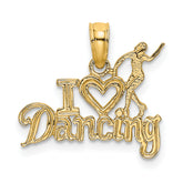 14K I HEART DANCING with Dancer Charm