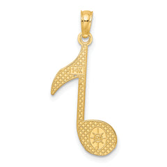 14k Scroll Design Music Note Charm