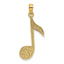 Scroll Music Note Charm in 14K Yellow Gold, 34mm Textured - Sophia Jewelers