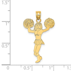 14k Cheerleader w/Pom-Poms Charm