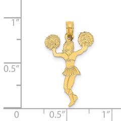 14k Cheerleader with Pom-Poms Charm