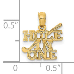14K HOLE IN ONE with Golf Club Charm