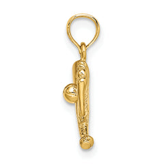 14K Baseball, Bat and Glove Charm