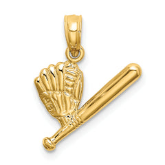 14K Baseball, Bat and Glove Charm