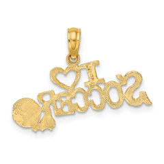 14K I HEART SOCCER with Ball Charm