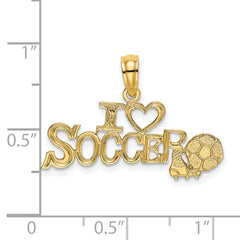 14K I HEART SOCCER with Ball Charm