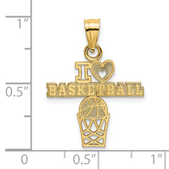 14K I HEART BASKETBALL Charm