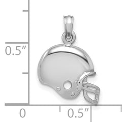 14K White Gold Football Helmet Pendant