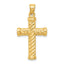 Cross Pendant in 14K Yellow Gold, 19x30mm Diamond-Cut Reversible - Sophia Jewelers
