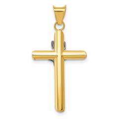 14K Two-Tone and White Rhodium Inri Crucifix Pendant