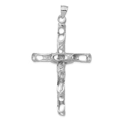 14K White Gold Large Crucifix Pendant