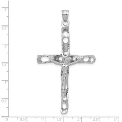 14K White Gold Large Crucifix Pendant