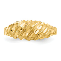 10K Diamond Cut Dome Ring