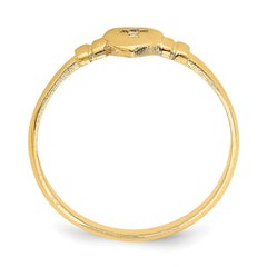 14k Heart w/Cut-Out Cross Ring