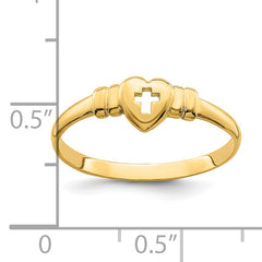 14k Heart w/Cut-Out Cross Ring