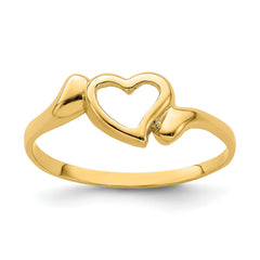14k Open Heart w/Swirl Ring