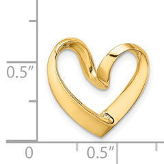 14K Polished Heart Chain Slide