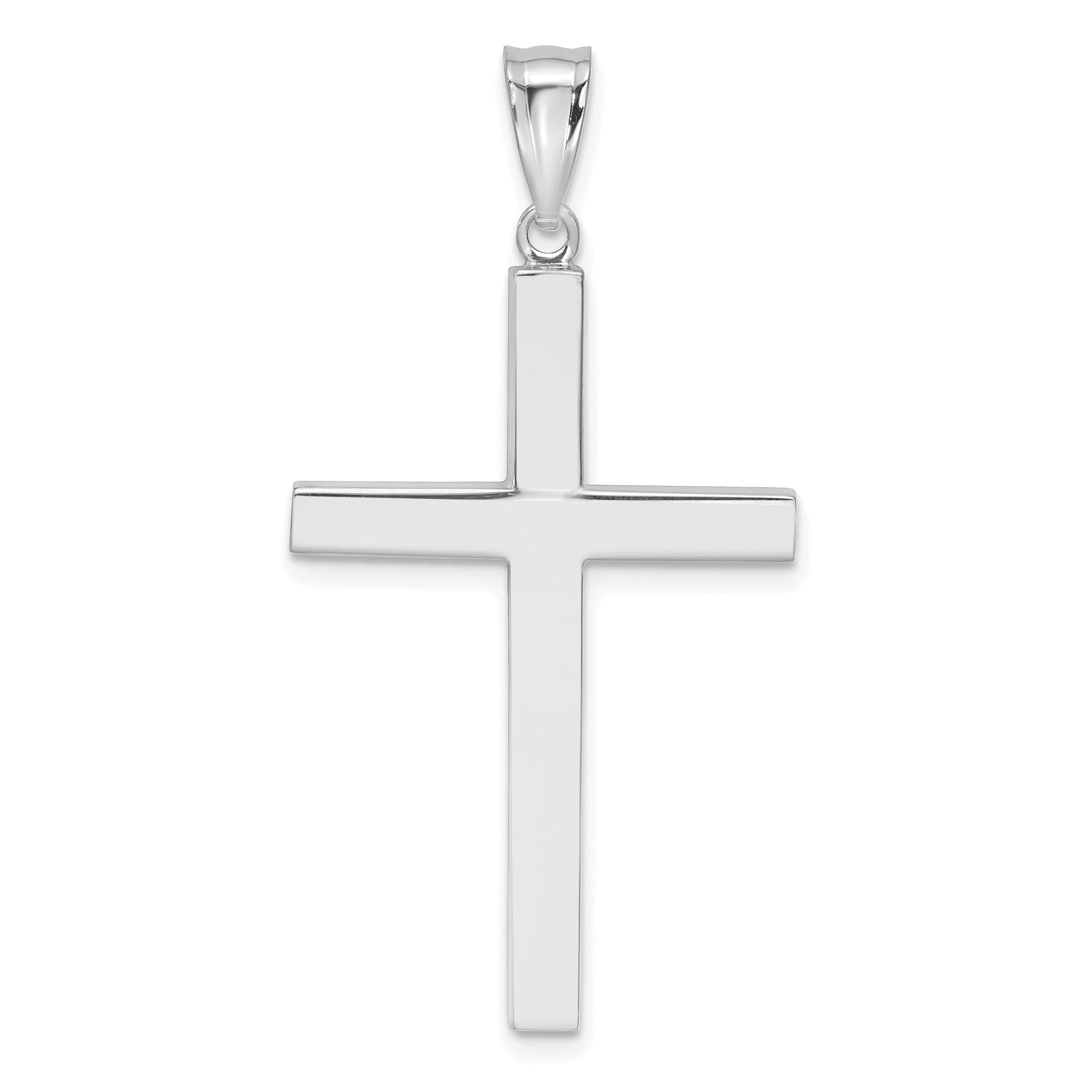 14K White Gold Latin Cross Pendant