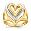 14K Two-tone Triple Stacked Heart Ring