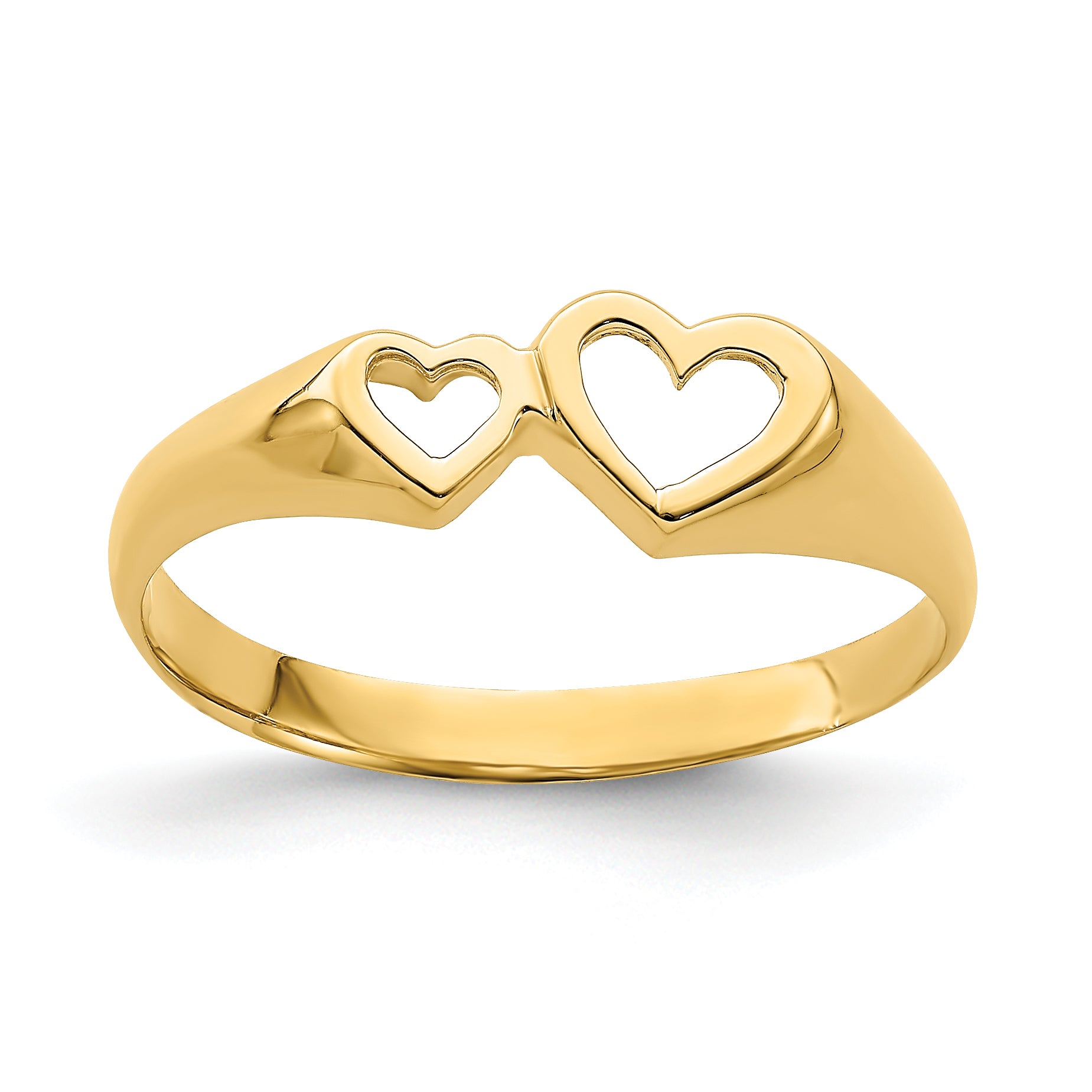 14K Double Heart Cut-Out Ring