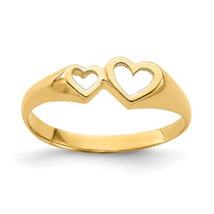 14K Double Heart Cut-Out Ring