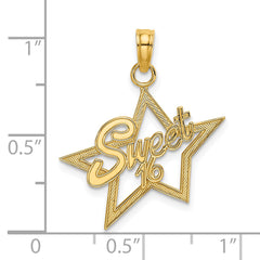 14k SWEET 16 Star Charm