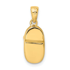 14k 3-D Two-tone Baby Shoe with Bow Charm