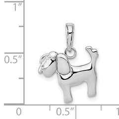 14k White Gold Polished Dog Charm
