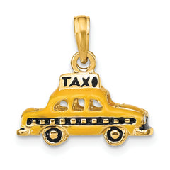 14k 3-D Enameled TAXI Pendant