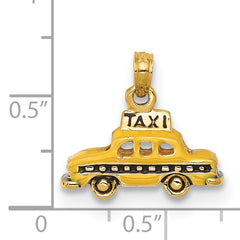 14k 3-D Enameled TAXI Pendant
