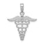 14k White Gold Caduceus Charm