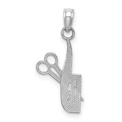 14k White Gold Comb and Scissors Charm
