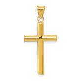 14K Polished Hollow Cross Pendant