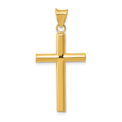 14K Polished Hollow Cross Pendant