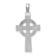 14k White Gold Celtic Cross Pendant
