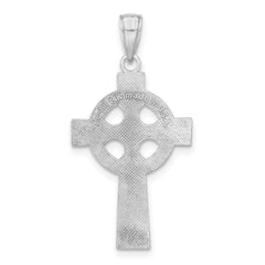 14k White Gold Celtic Cross Pendant