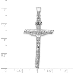 14k White Gold INRI Crucifix Pendant